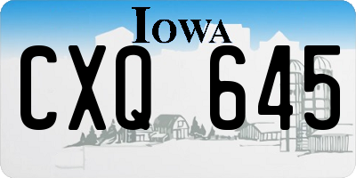 IA license plate CXQ645