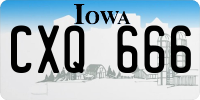 IA license plate CXQ666