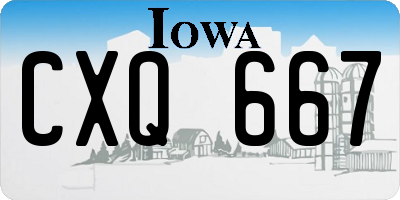 IA license plate CXQ667