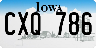 IA license plate CXQ786