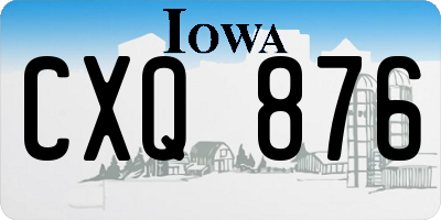 IA license plate CXQ876