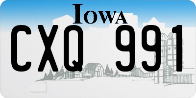 IA license plate CXQ991