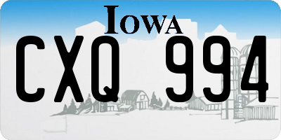 IA license plate CXQ994
