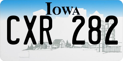 IA license plate CXR282