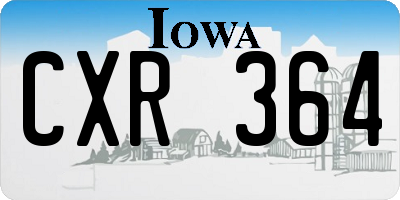 IA license plate CXR364