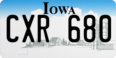 IA license plate CXR680
