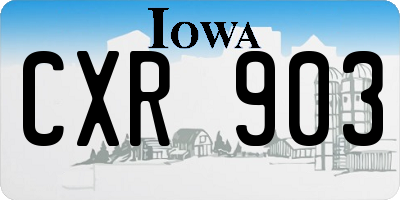 IA license plate CXR903