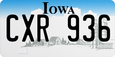 IA license plate CXR936