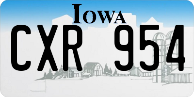 IA license plate CXR954