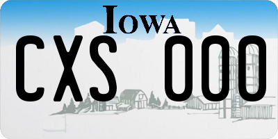 IA license plate CXS000