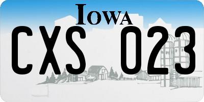 IA license plate CXS023