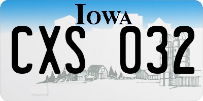 IA license plate CXS032