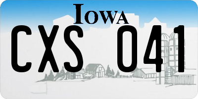 IA license plate CXS041