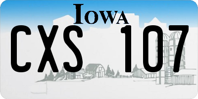 IA license plate CXS107