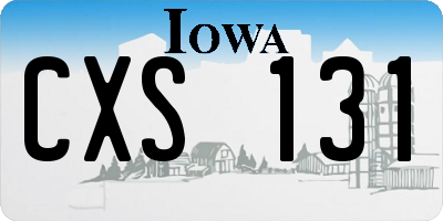 IA license plate CXS131
