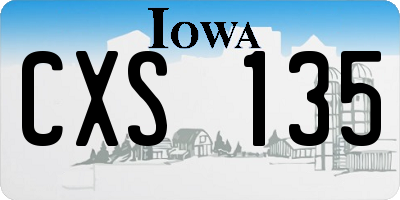 IA license plate CXS135