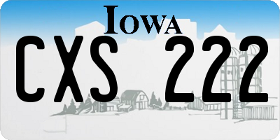 IA license plate CXS222