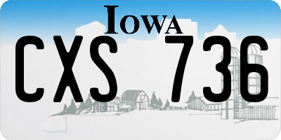 IA license plate CXS736