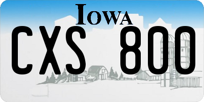IA license plate CXS800