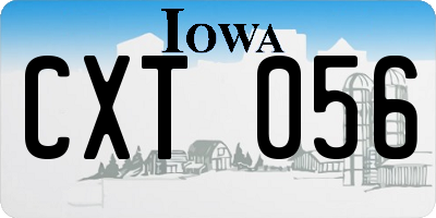 IA license plate CXT056