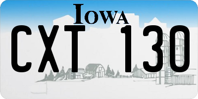 IA license plate CXT130
