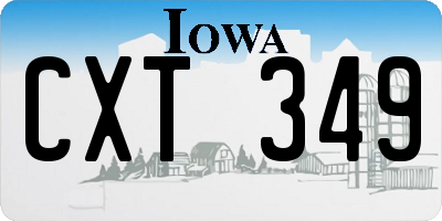 IA license plate CXT349