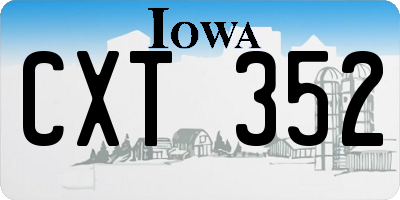 IA license plate CXT352