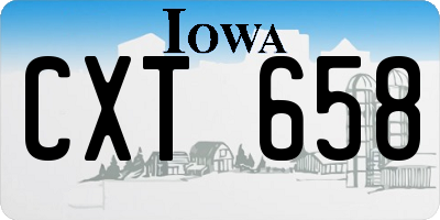 IA license plate CXT658