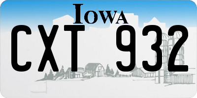 IA license plate CXT932