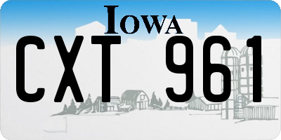 IA license plate CXT961