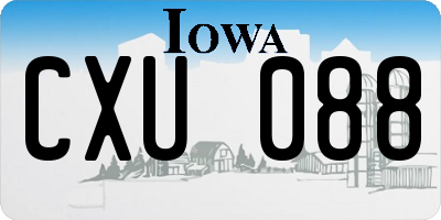 IA license plate CXU088