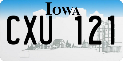 IA license plate CXU121