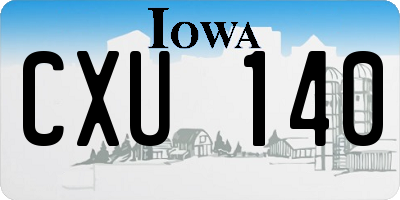 IA license plate CXU140