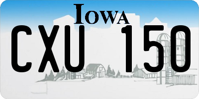 IA license plate CXU150