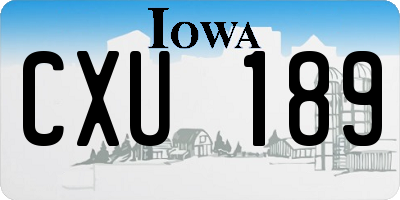 IA license plate CXU189