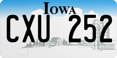 IA license plate CXU252