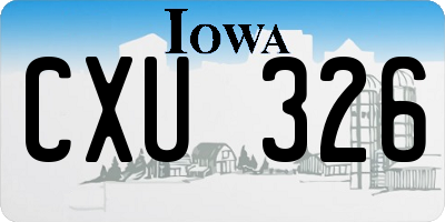 IA license plate CXU326