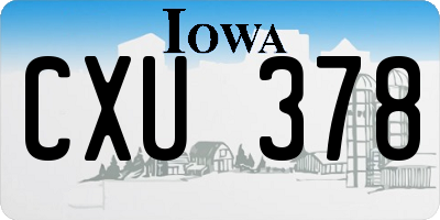 IA license plate CXU378