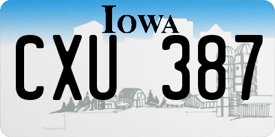 IA license plate CXU387