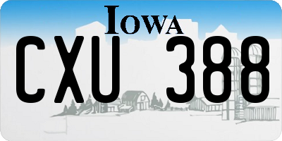 IA license plate CXU388