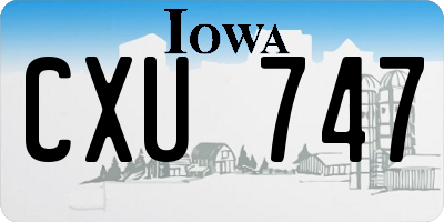 IA license plate CXU747