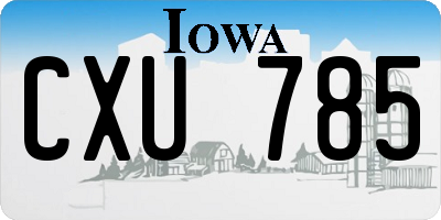 IA license plate CXU785