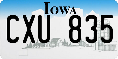 IA license plate CXU835