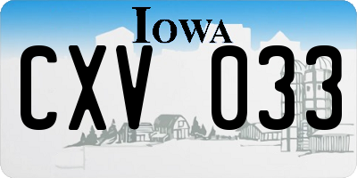 IA license plate CXV033