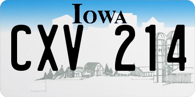 IA license plate CXV214
