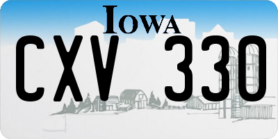 IA license plate CXV330