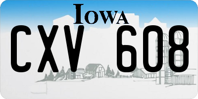 IA license plate CXV608