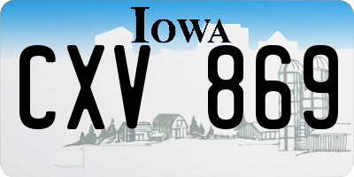 IA license plate CXV869