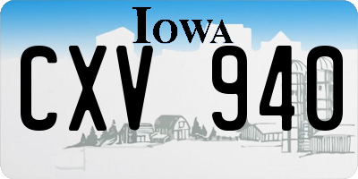 IA license plate CXV940