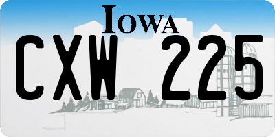 IA license plate CXW225
